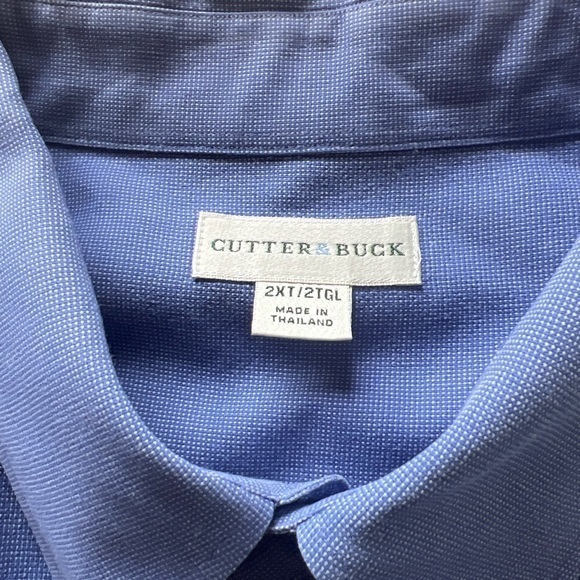 EUC Cutter & Buck Shirt Mens 2XL BlueButton Up Short Sleeve Cotton‎ 🔥 (Q) - Picture 2 of 4